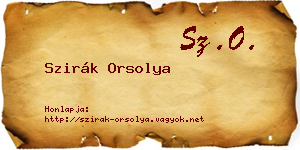 Szirák Orsolya névjegykártya