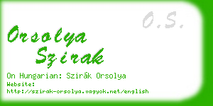 orsolya szirak business card